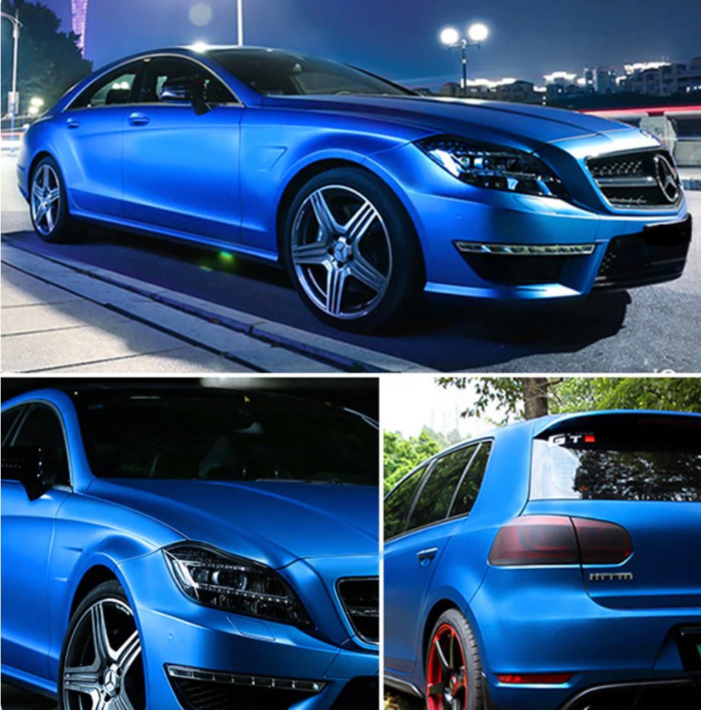 Car Vinyl Wrap with Installation (Satin Chrome Silk Blue, Red or Green) - Brothers Auto Perfection